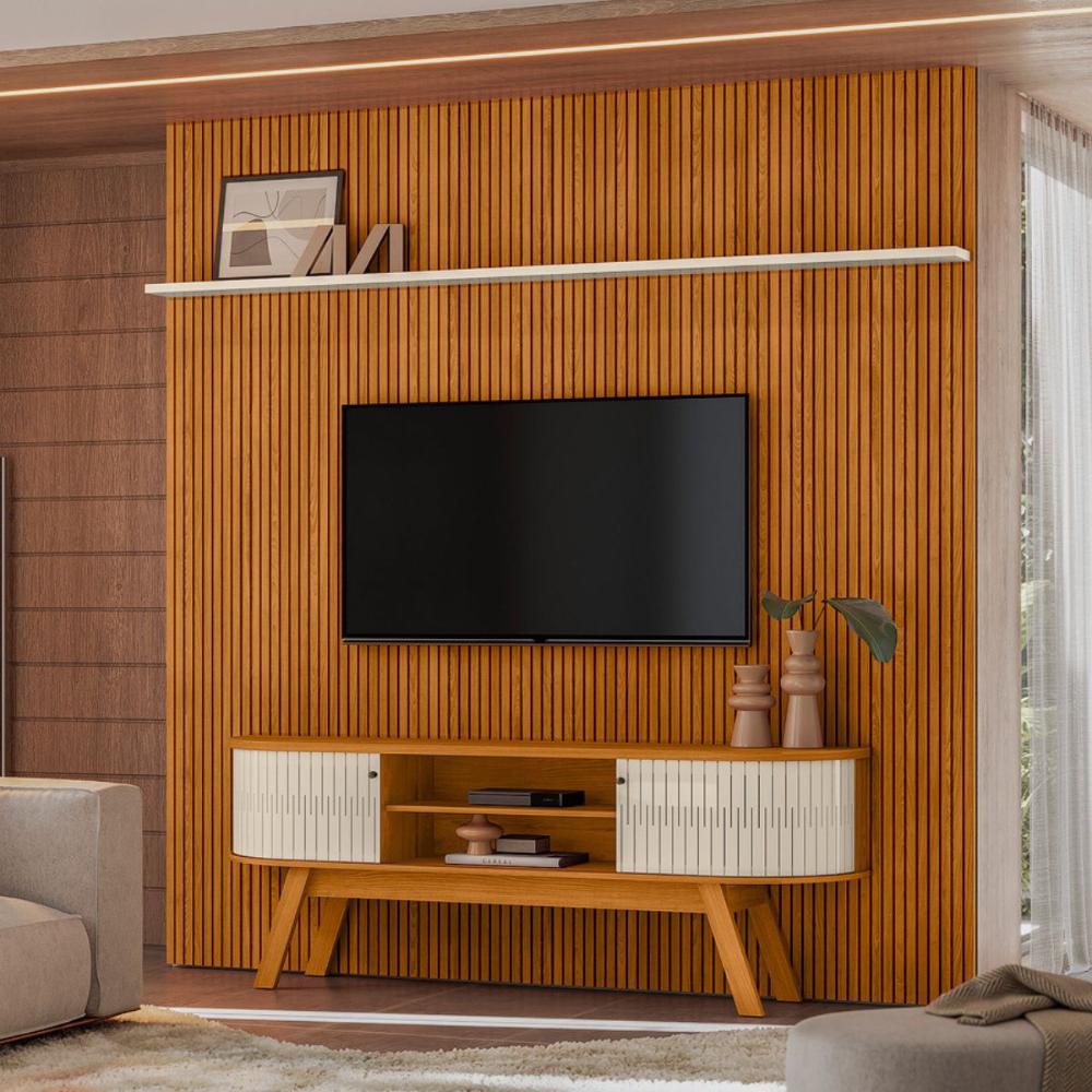Rack Painel Para TV Sunshroud Cinamomo Off white