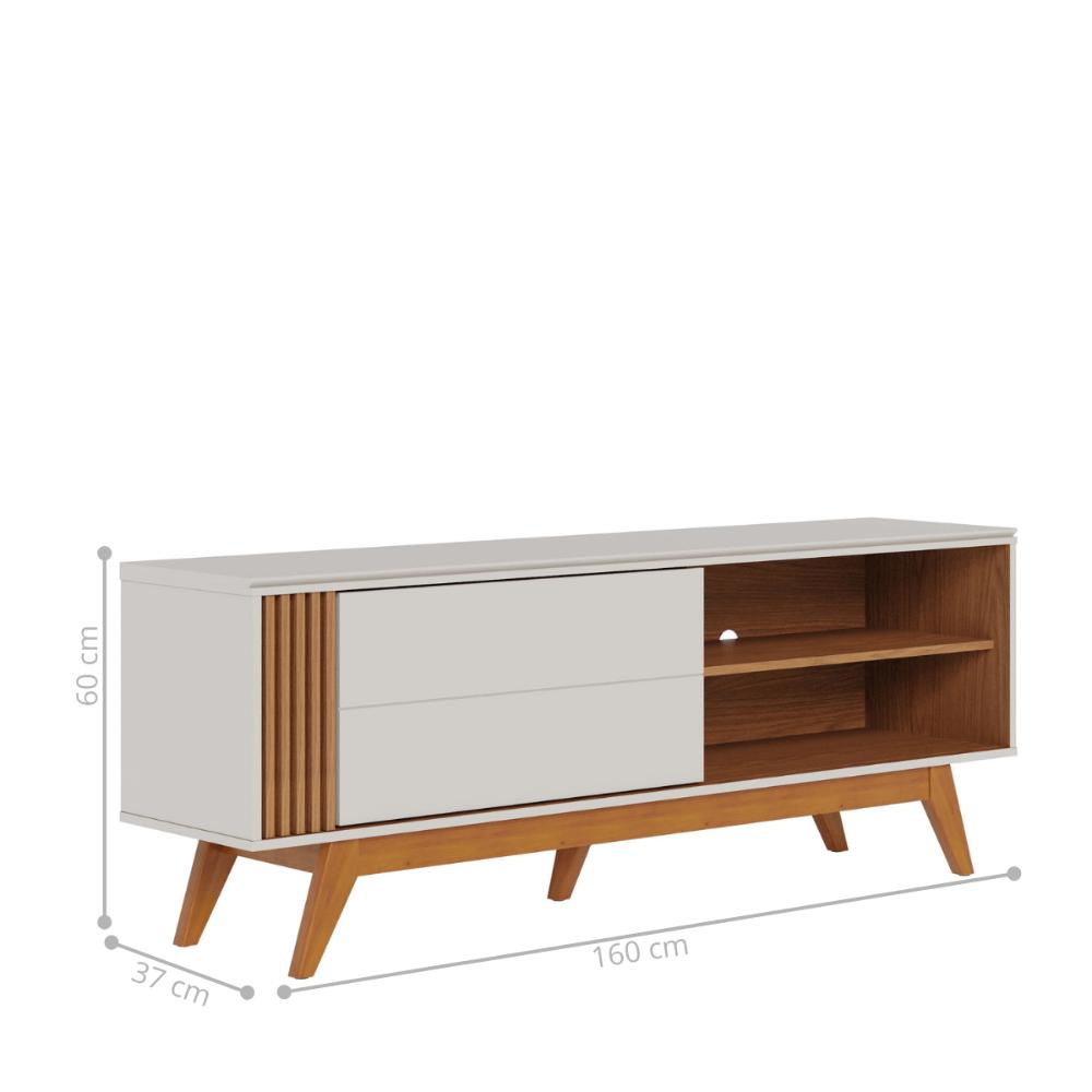 Rack de sala Jima Off White Matte Freijo
