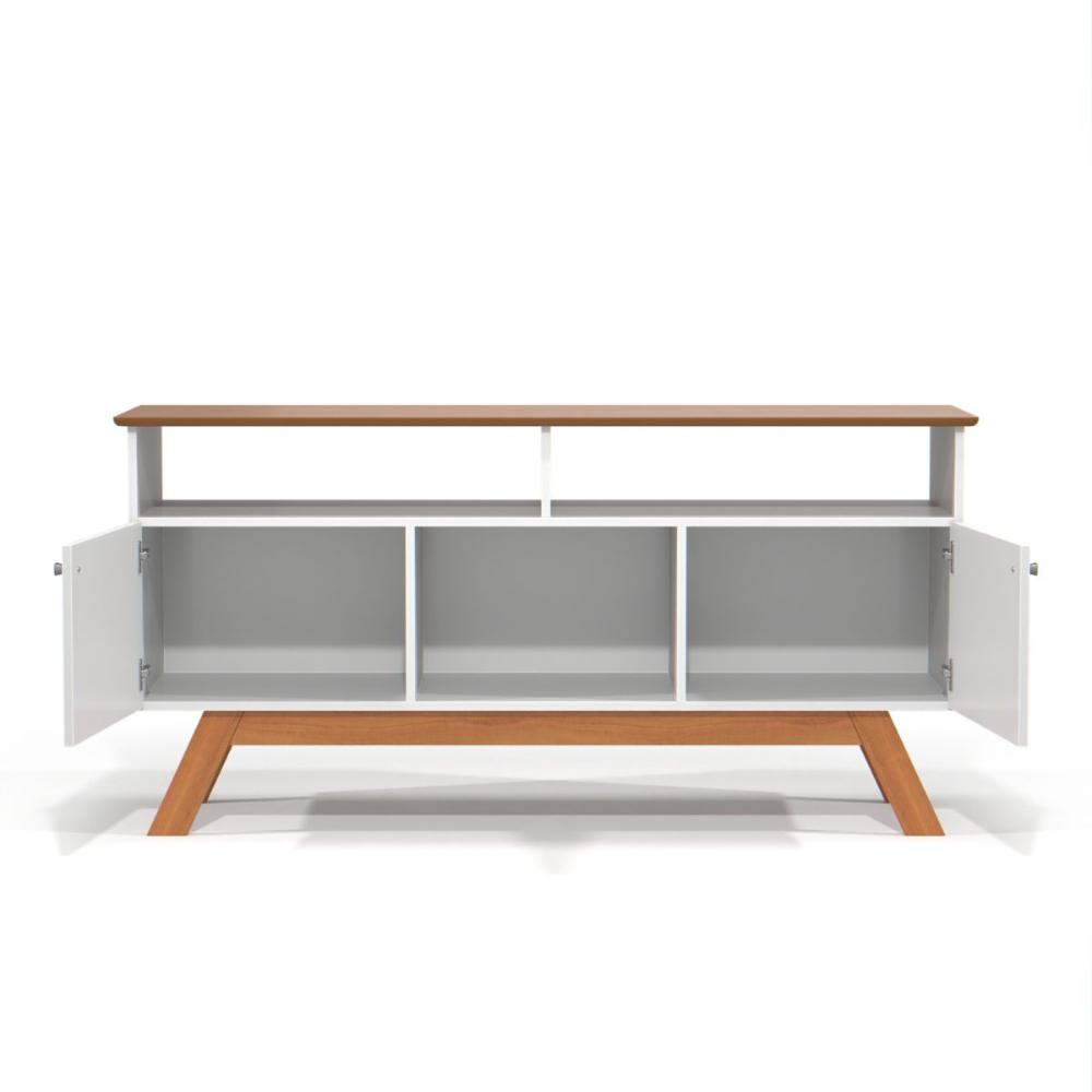 Rack para TV com 3 Nichos Manchester Branco Nature