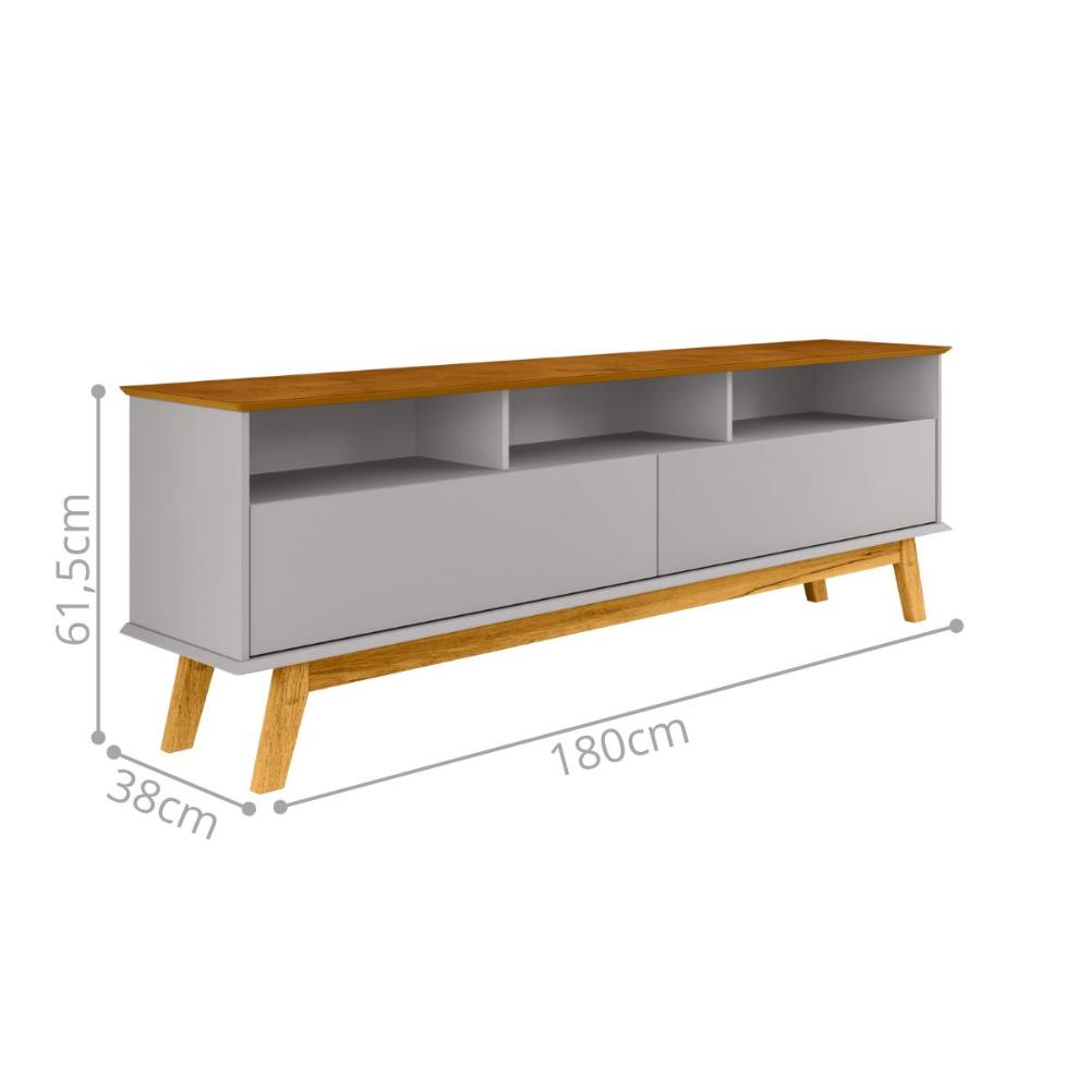 Rack para TV com Portas Assussena Nature Off White 