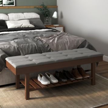 Recamier Sapateira Tóquio Almofadada Cinza