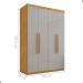 Roupeiro  4 Gavetas e 4 Portas Itajaí Naturalle Off  White