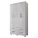 Roupeiro 4 Gavetas e 4 Portas Geleen Branco