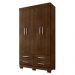 Roupeiro 4 Gavetas e 4 Portas Geleen Malbec