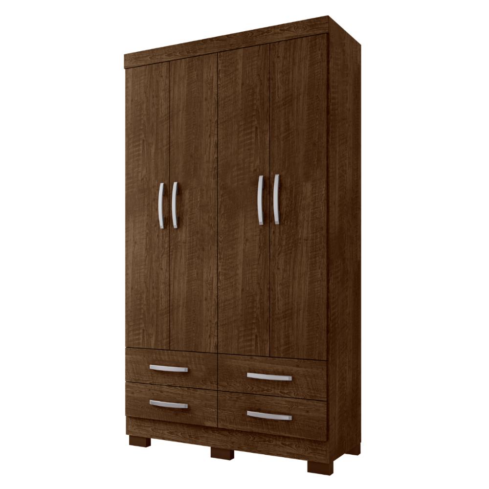 Roupeiro 4 Gavetas e 4 Portas Geleen Malbec