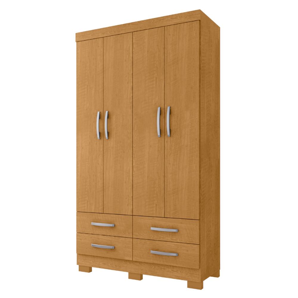Roupeiro 4 Gavetas e 4 Portas Geleen Naturalle