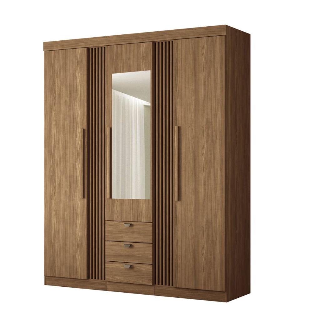 Roupeiro 4 Portas Espelho Pernambuco 4.4 Jatoba 