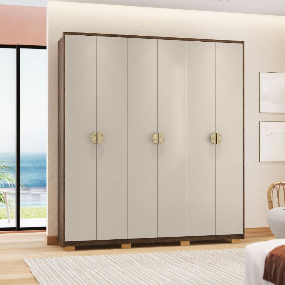 Roupeiro Com 6 Portas Maldivas Imbuia Fendi 