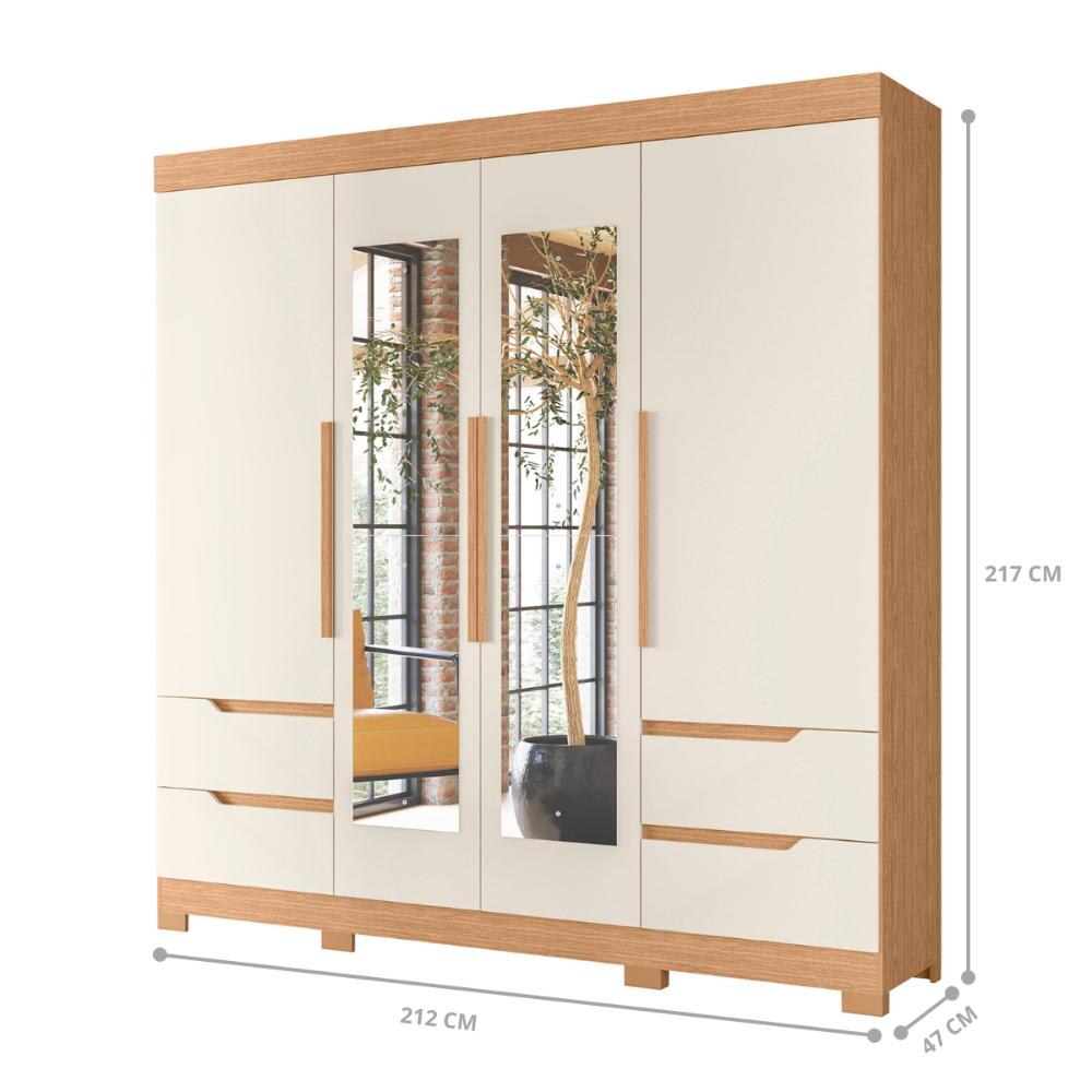 Roupeiro Oliveira Espelho Freijo Off White