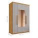 Roupeiro com Espelho e 4 Portas Pituba Naturalle Off White