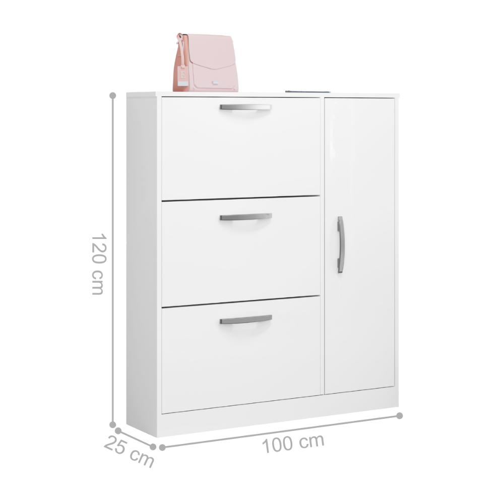 Sapateira 1 Prateleira e 4 Portas Cordeiro Branco