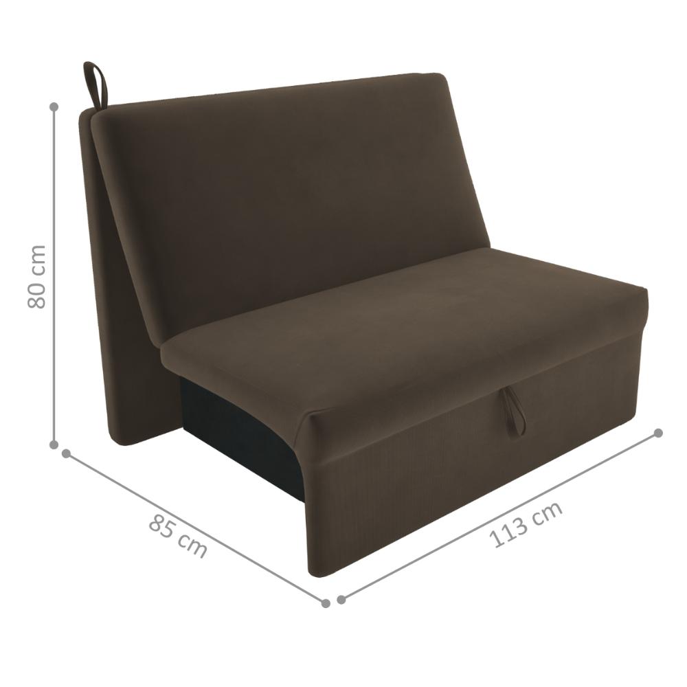 Sofá Cama 2 Lugares Belize Suede Cappuccino