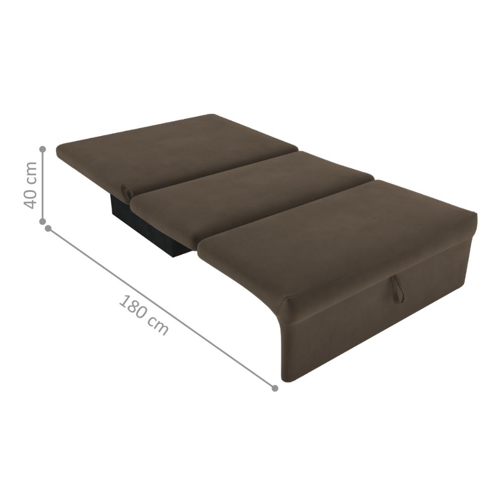 Sofá Cama 2 Lugares Belize Suede Cappuccino