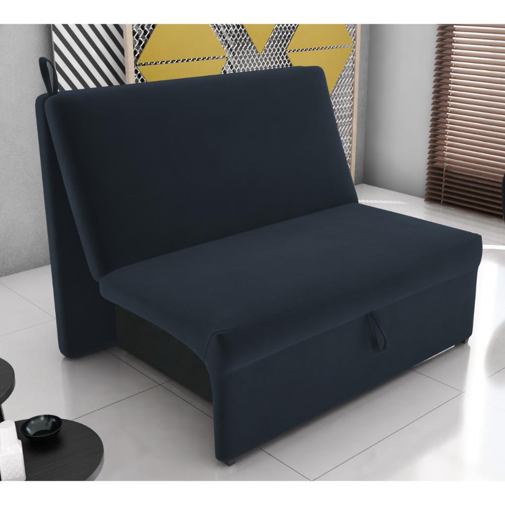 Sofá Cama 2 Lugares Belize Suede Petróleo 