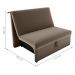Sofá Cama 2 Lugares Belize Veludo Cappuccino