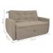 Sofá Cama 2 Lugares Bray Suede Bege
