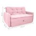 Sofá Cama 2 Lugares Bray Veludo Turkey Rosa