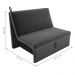 Sofá Cama 2 Lugares Ivan Suede Cinza