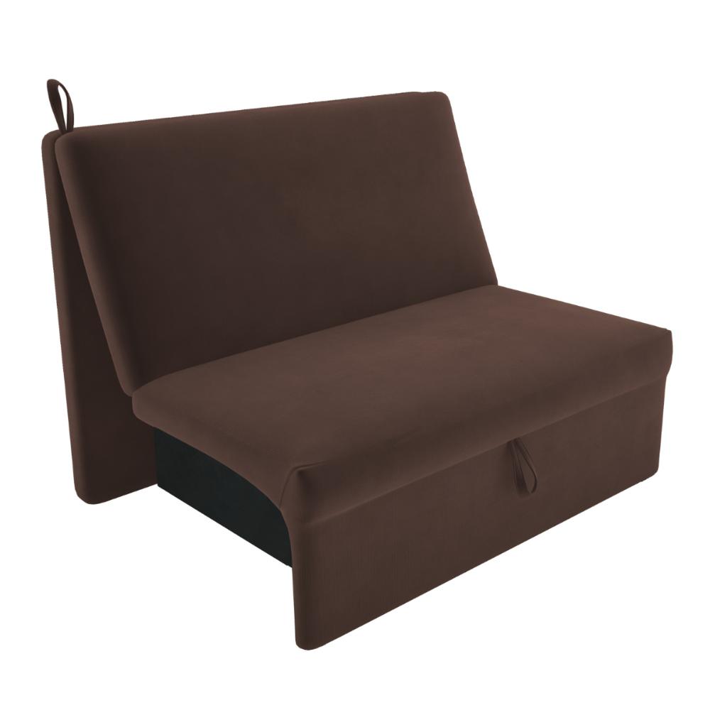 Sofá Cama 2 Lugares Ivan Suede Marrom