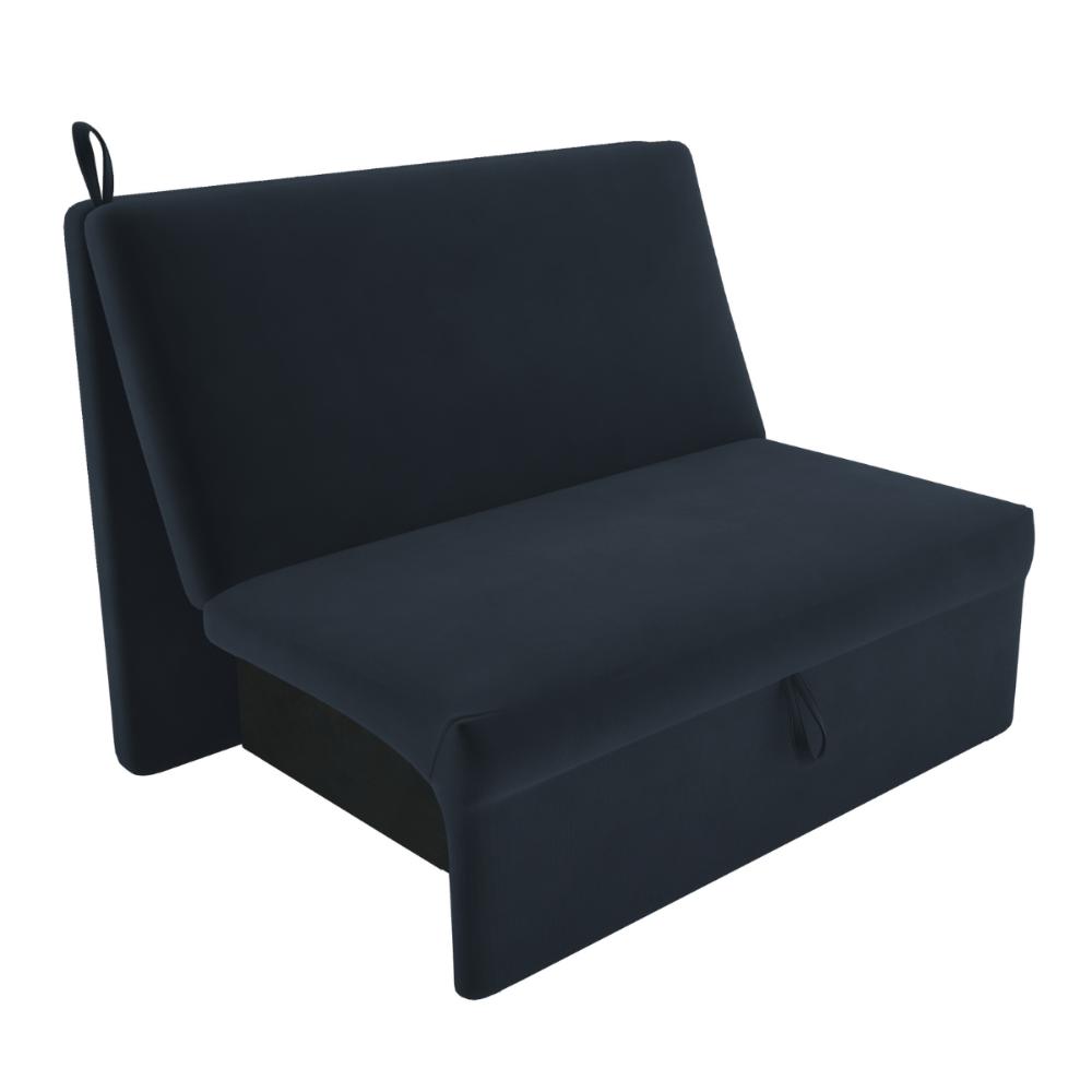 Sofá Cama 2 Lugares Ivan Suede Petróleo 