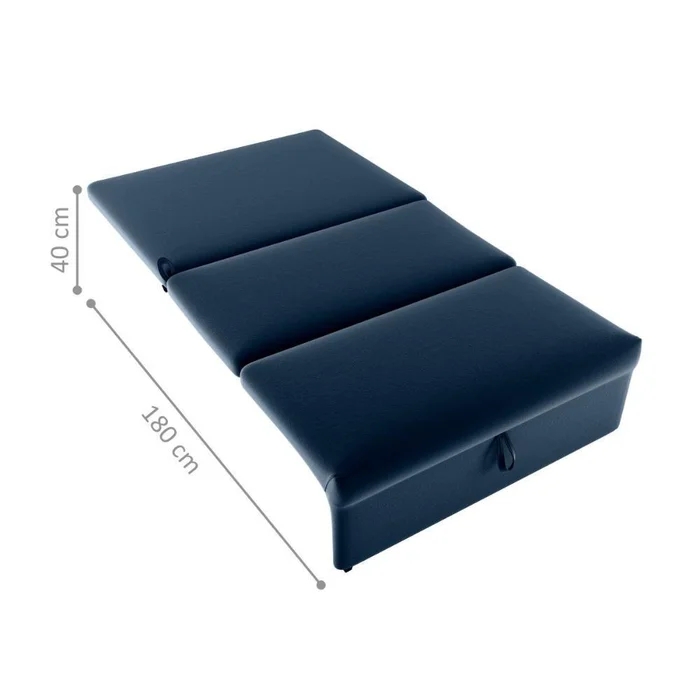 Sofá Cama 2 Lugares Ivan Veludo Azul