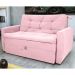 Sofá Cama 2 Lugares Piers  Veludo Turkey Rosa