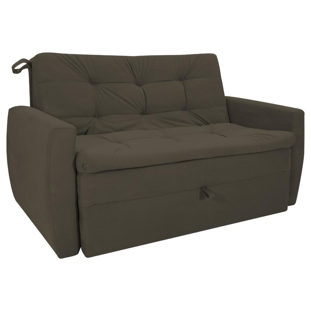 Sofá Cama 2 Lugares Piers Suede Cappuccino