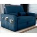 Sofá Cama 2 Lugares com Baú Bannow Veludo Azul