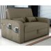 Sofá Cama 2 Lugares com Baú Bannow Veludo Cappuccino