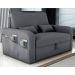 Sofá Cama 2 Lugares com Baú Bannow Veludo Cinza