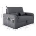 Sofá Cama 2 Lugares com Baú Bannow Veludo Cinza