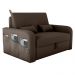 Sofá Cama 2 Lugares com Baú Bannow Veludo Marrom