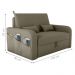 Sofá Cama 2 Lugares com Baú Hiram Veludo Cappuccino