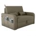 Sofá Cama 2 Lugares com Baú Hiram Veludo Cappuccino