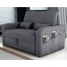 Sofá Cama 2 Lugares com Baú Hiram Veludo Cinza