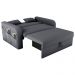 Sofá Cama 2 Lugares com Baú Hiram Veludo Cinza