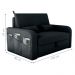 Sofá Cama 2 Lugares com Baú Hiram Veludo Inca Preto