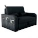 Sofá Cama 2 Lugares com Baú Hiram Veludo Inca Preto