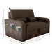Sofá Cama 2 Lugares com Baú Hiram Veludo Marrom