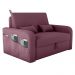 Sofá Cama 2 Lugares com Baú Hiram Veludo Rosê