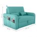 Sofá Cama 2 Lugares com Baú Hiram Veludo Verde Menta