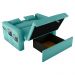 Sofá Cama 2 Lugares com Baú Hiram Veludo Verde Menta