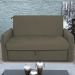 Sofá Cama com Baú 2 Lugares Ethan Suede Cappuccino
