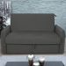 Sofá Cama com Baú 2 Lugares Ethan Suede Cinza 
