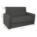 Sofá Cama com Baú 2 Lugares Ethan Suede Cinza 