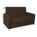 Sofá Cama com Baú 2 Lugares Ethan Suede Marrom
