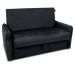 Sofá Cama com Baú 2 Lugares Ethan Veludo Inca Preto