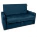 Sofá Cama com Baú 2 Lugares Furbogh Veludo Azul