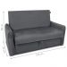 Sofá Cama com Baú 2 Lugares Furbogh Veludo Cinza