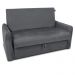 Sofá Cama com Baú 2 Lugares Furbogh Veludo Cinza